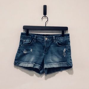 Distressed Denim Shorts